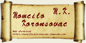 Momčilo Koronsovac vizit kartica